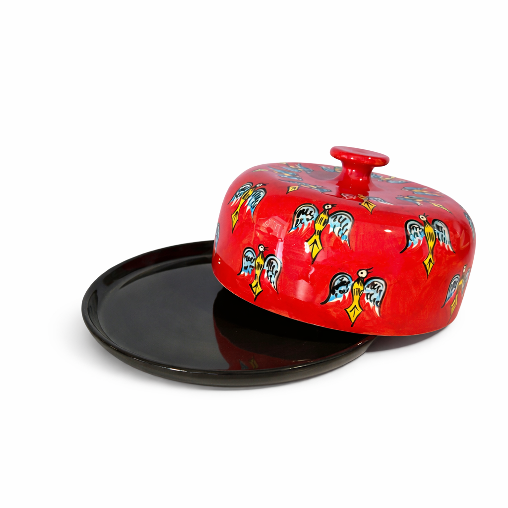Dome platter RED GEORGIAN ORNAMENTS
